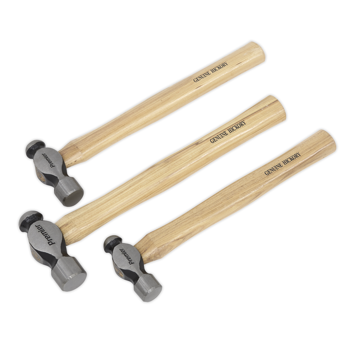 Sealey 3 Piece Hickory Handle Ball Pein Hammers AK203