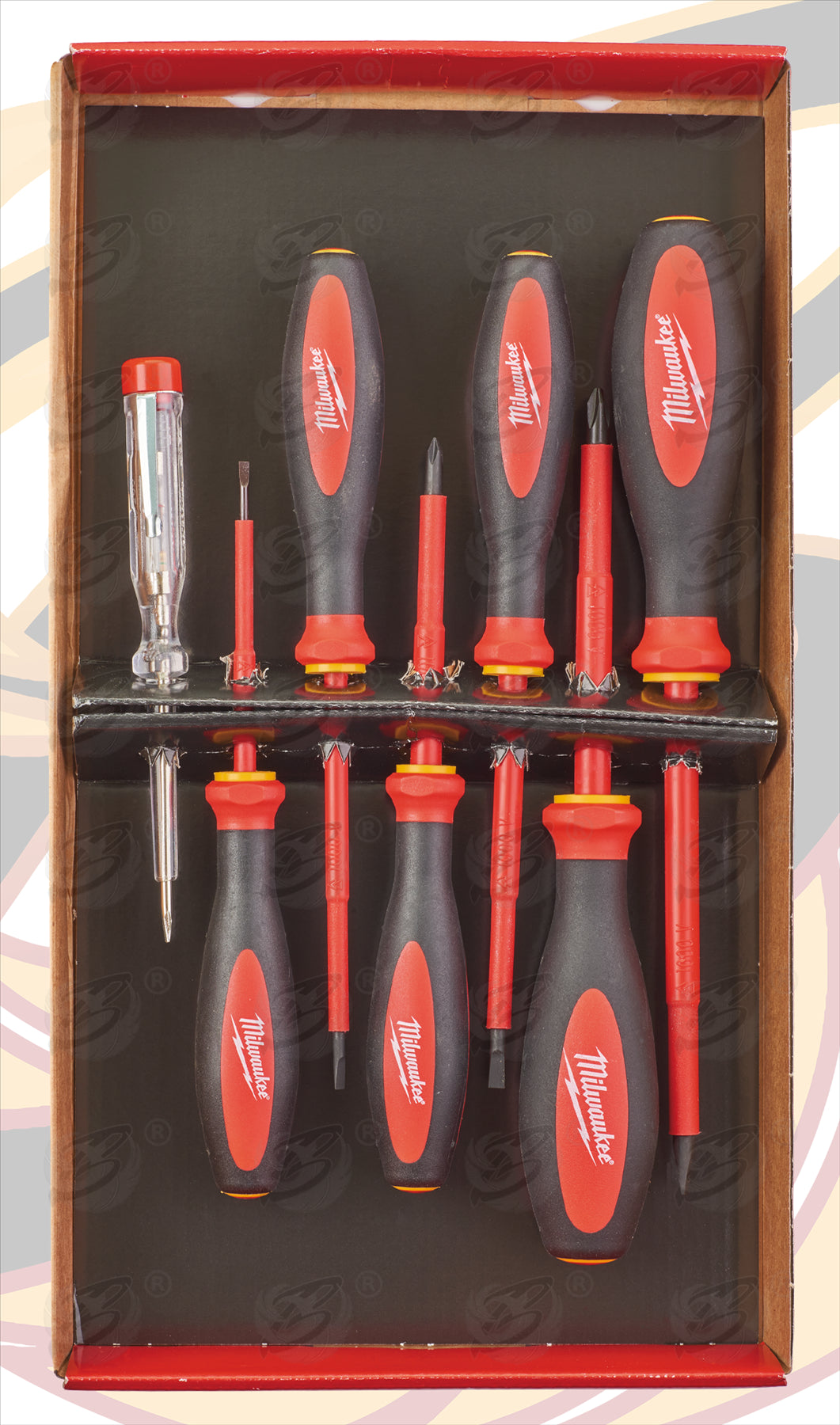 MILWAUKEE 7PCS TRI - LOBE VDE SCREWDRIVER SET ( SLOTTED - PHILLIPS )