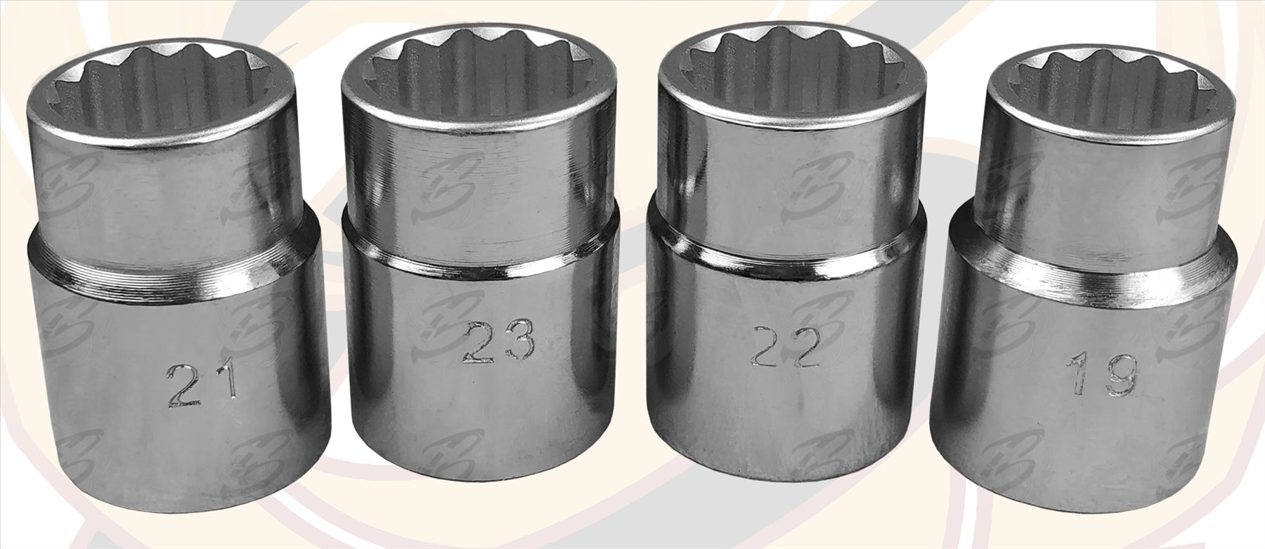 TOOLZONE 21PCS 3/4" DRIVE 12 POINT SOCKET SET 19MM - 50MM