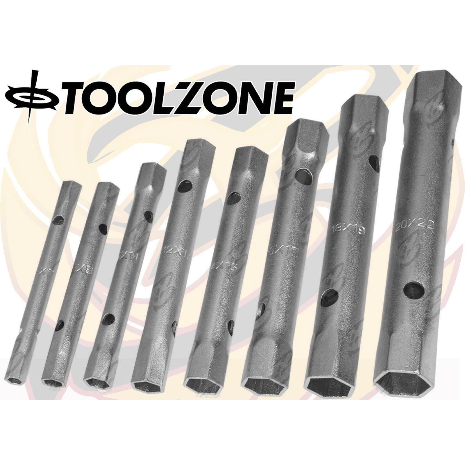 TOOLZONE 8PCS TUBULAR BOX SPANNERS 6MM - 22MM