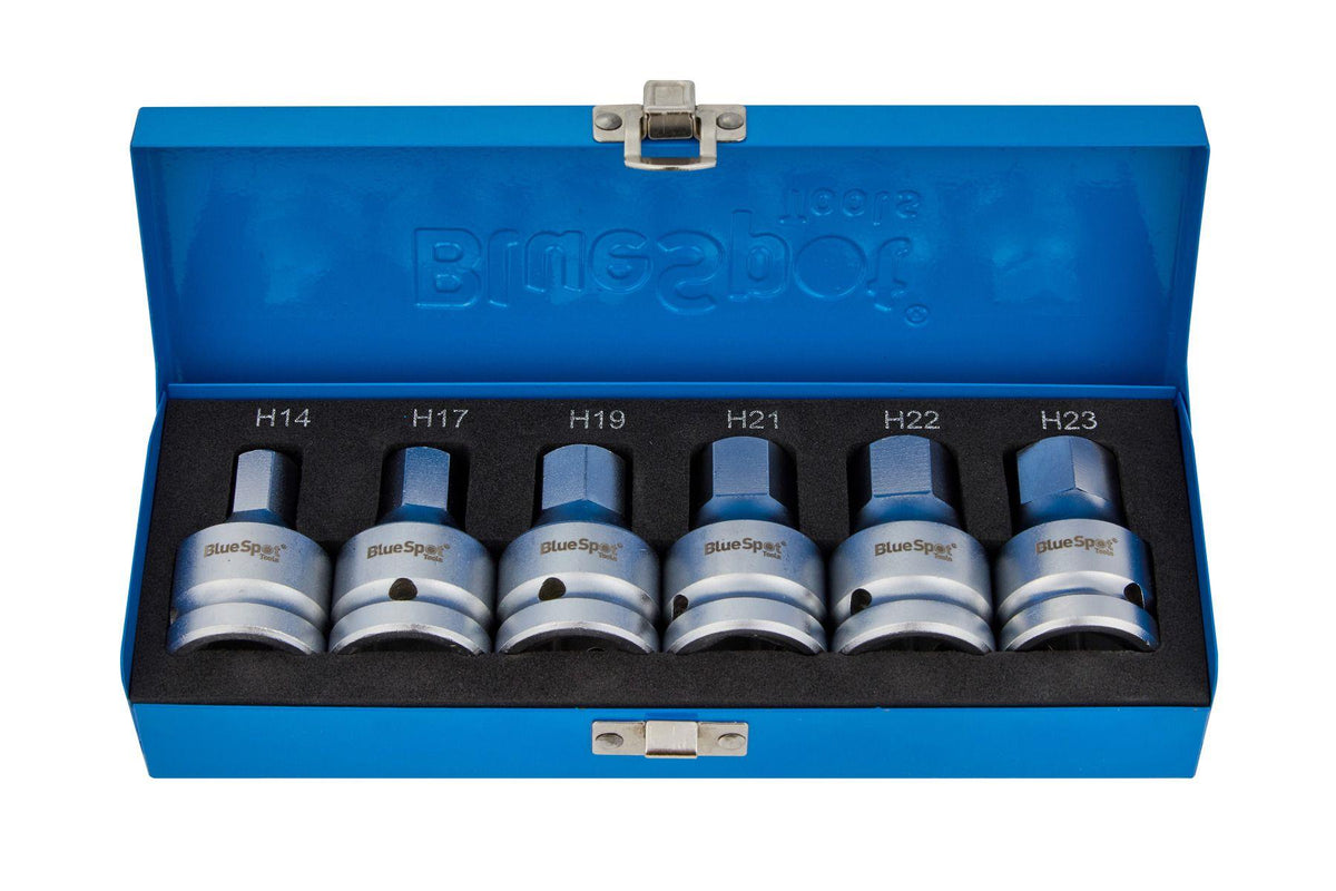 BlueSpot 6 Piece 3/4" Drive Hex Bit Sockets H14-H23 With A Manufacturers LifeTime Guarantee 01606