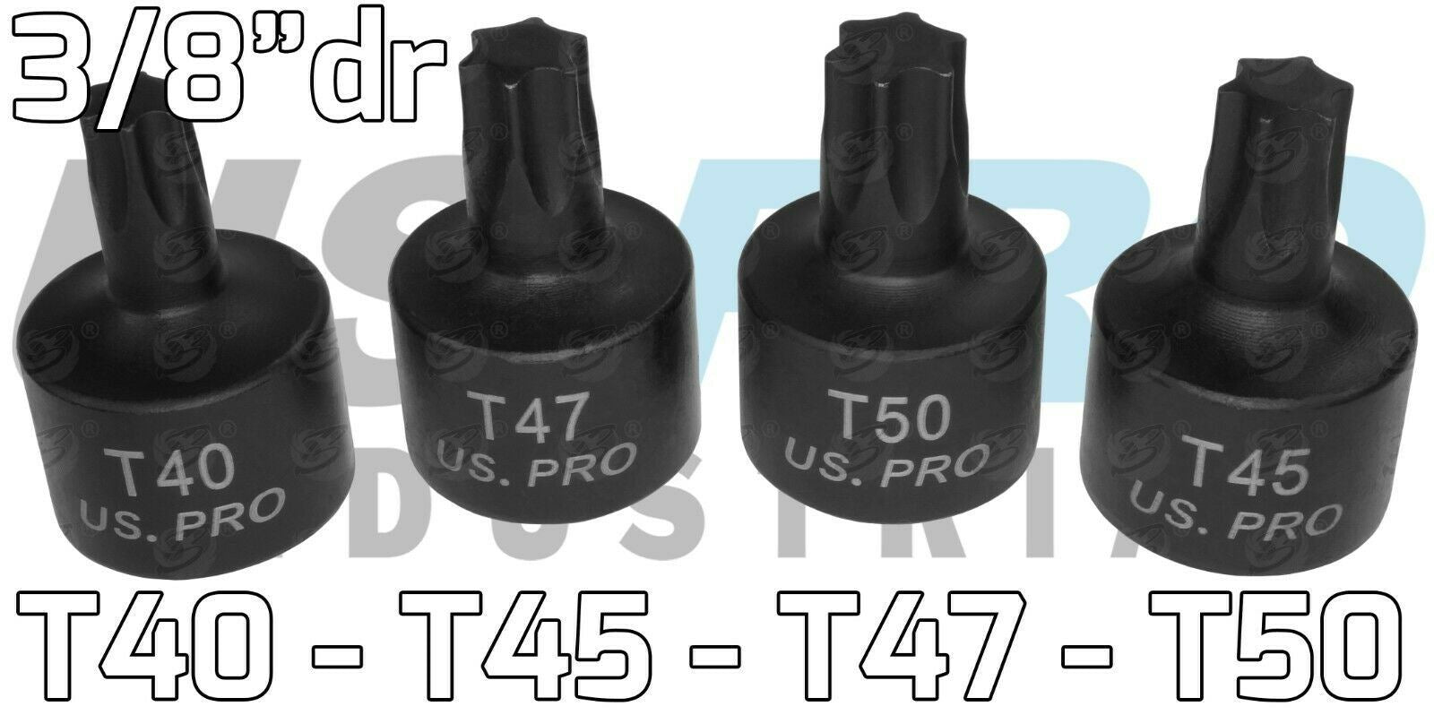 US PRO 10PCS 1/4" & 3/8" DRIVE STUBBY IMPACT TORX BIT SOCKETS T10 - T50