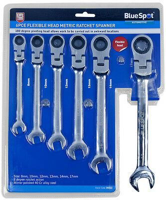 BLUESPOT 6PCS FLEXIBLE RATCHET SPANNER SET 8MM - 17MM
