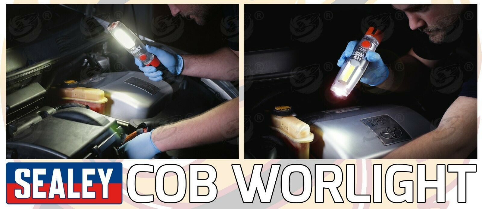 SEALEY RECHARGEABLE COB LED LI - ION WORK LIGHT ( 1000LM )