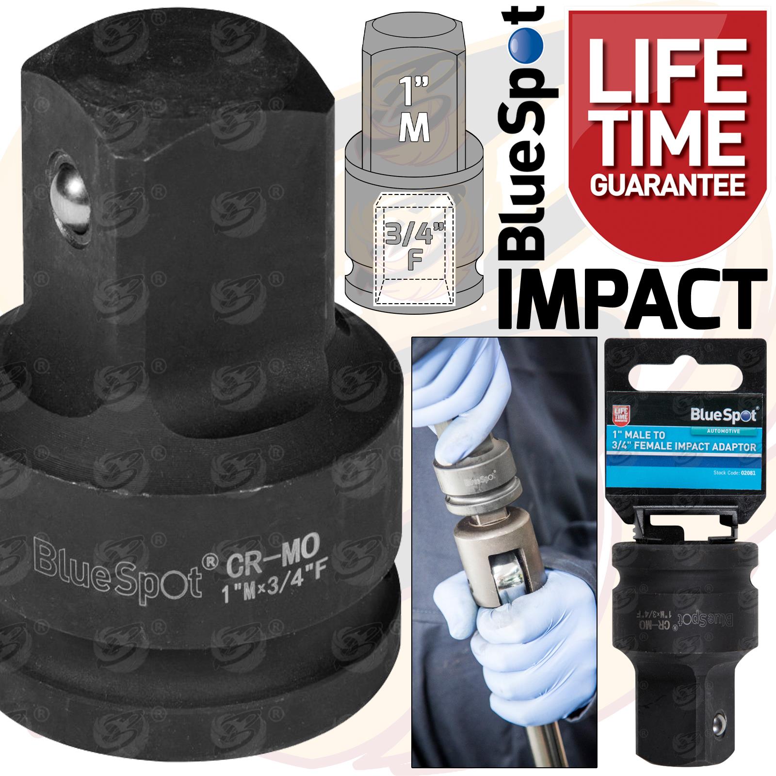 BLUESPOT IMPACT SOCKET ADAPTER 3/4" DRIVE UP TO 1" DRIVE