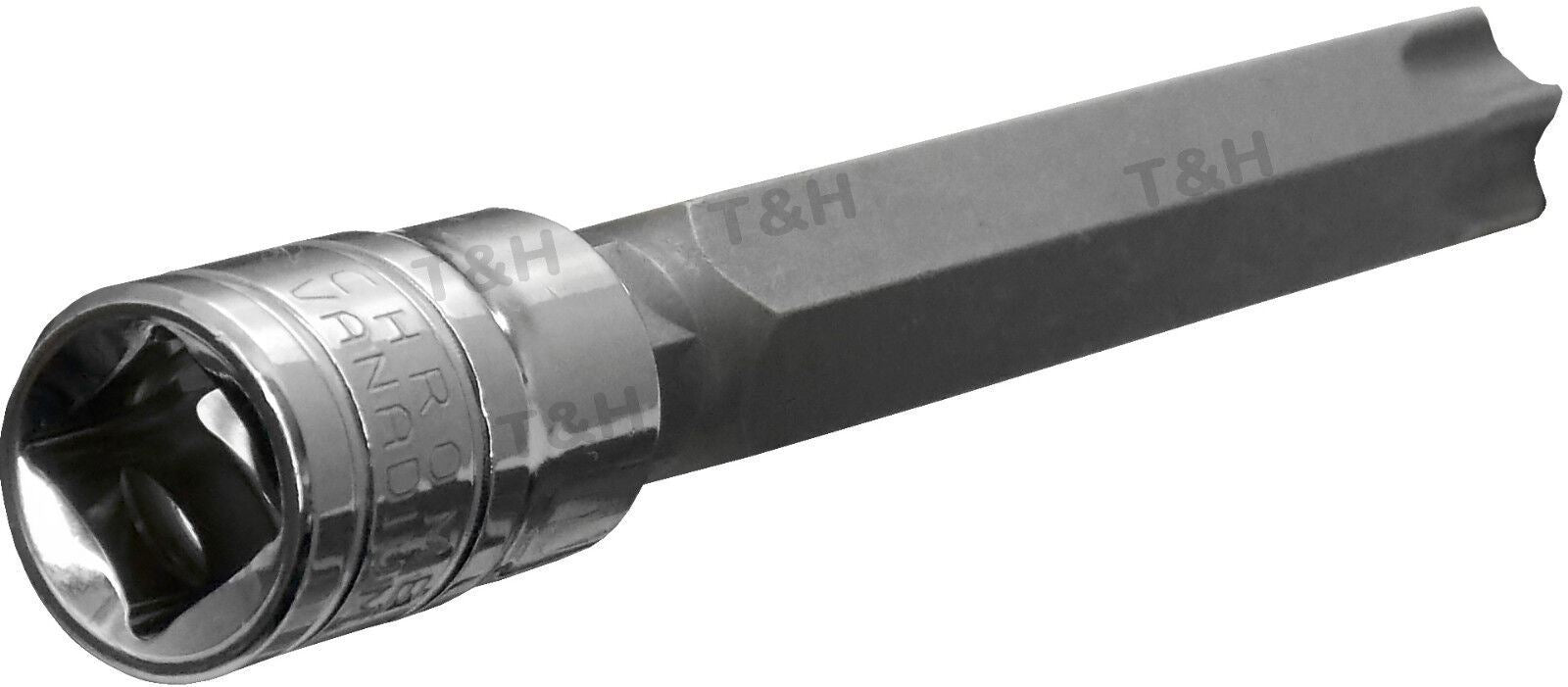 US Pro Extra Long Star Torx Bit Socket Set 3/8"Drive 8 Piece T25 T27 T30 T40 T50 T55 T60 ( 3303 ) 3303