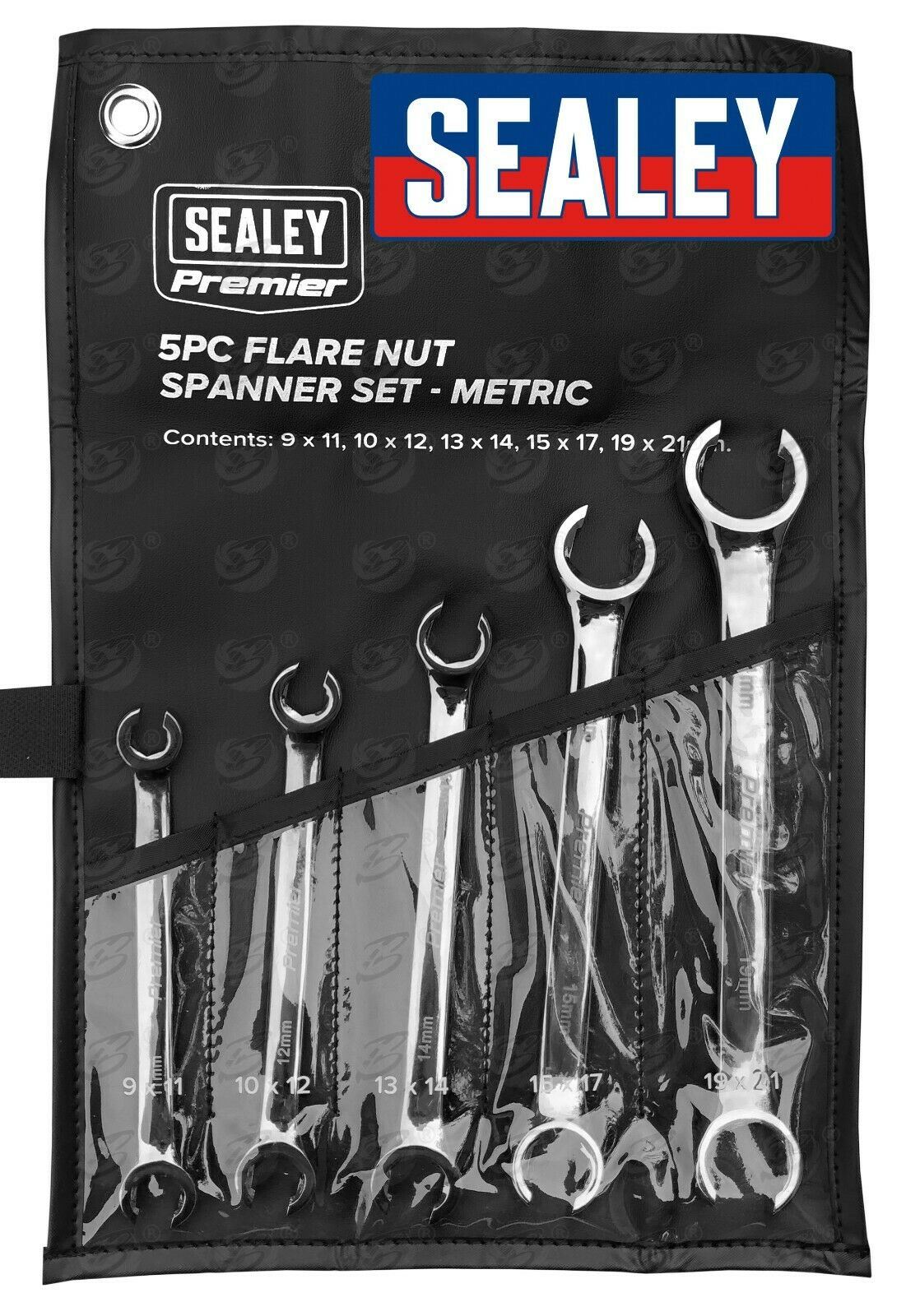 SEALEY 5PCS 6 POINT FLARE NUT SPANNERS 9MM - 21MM