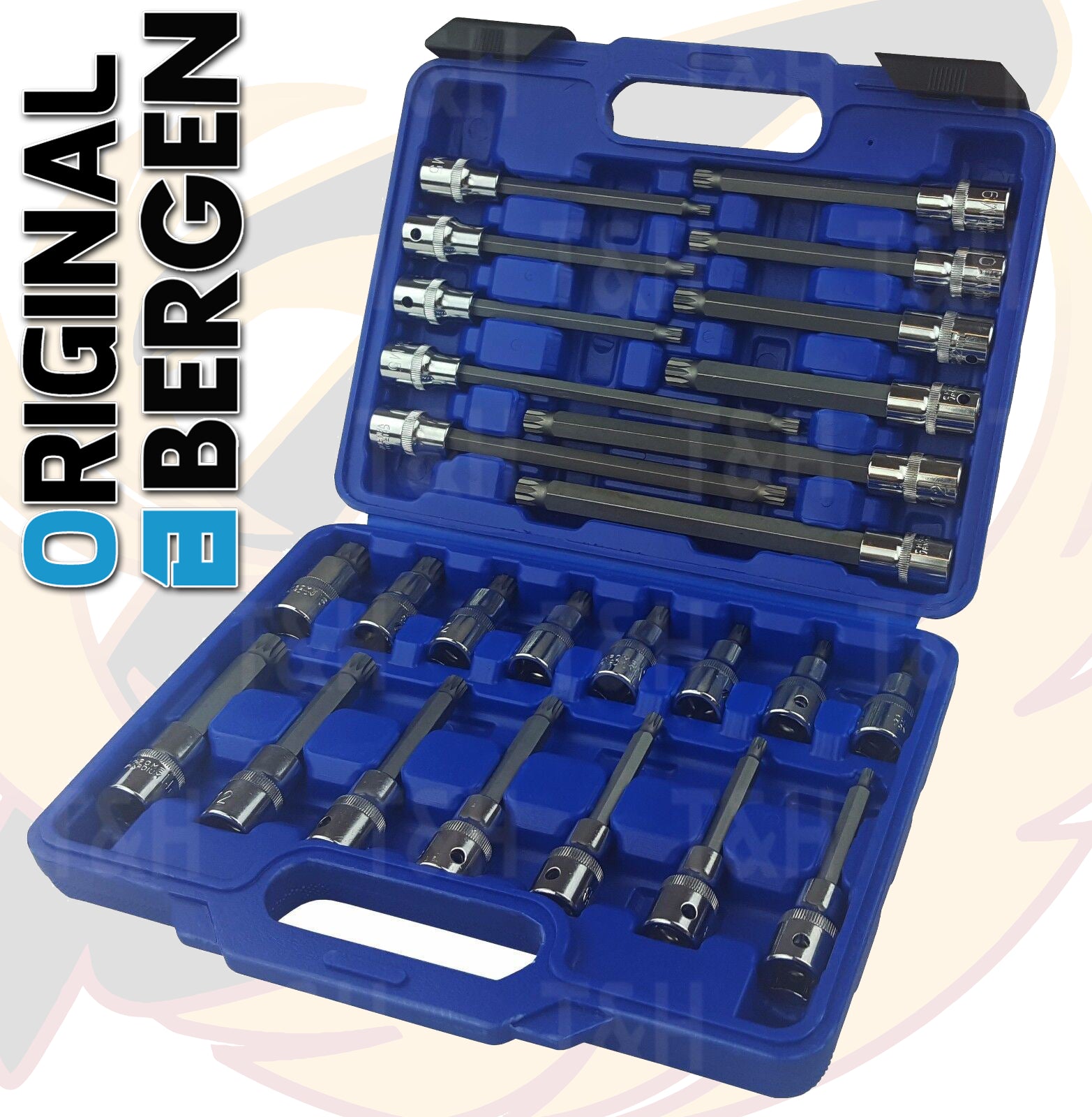 BERGEN 26PCS 1/2" DRIVE SPLINE BIT SOCKETS M5 - M16