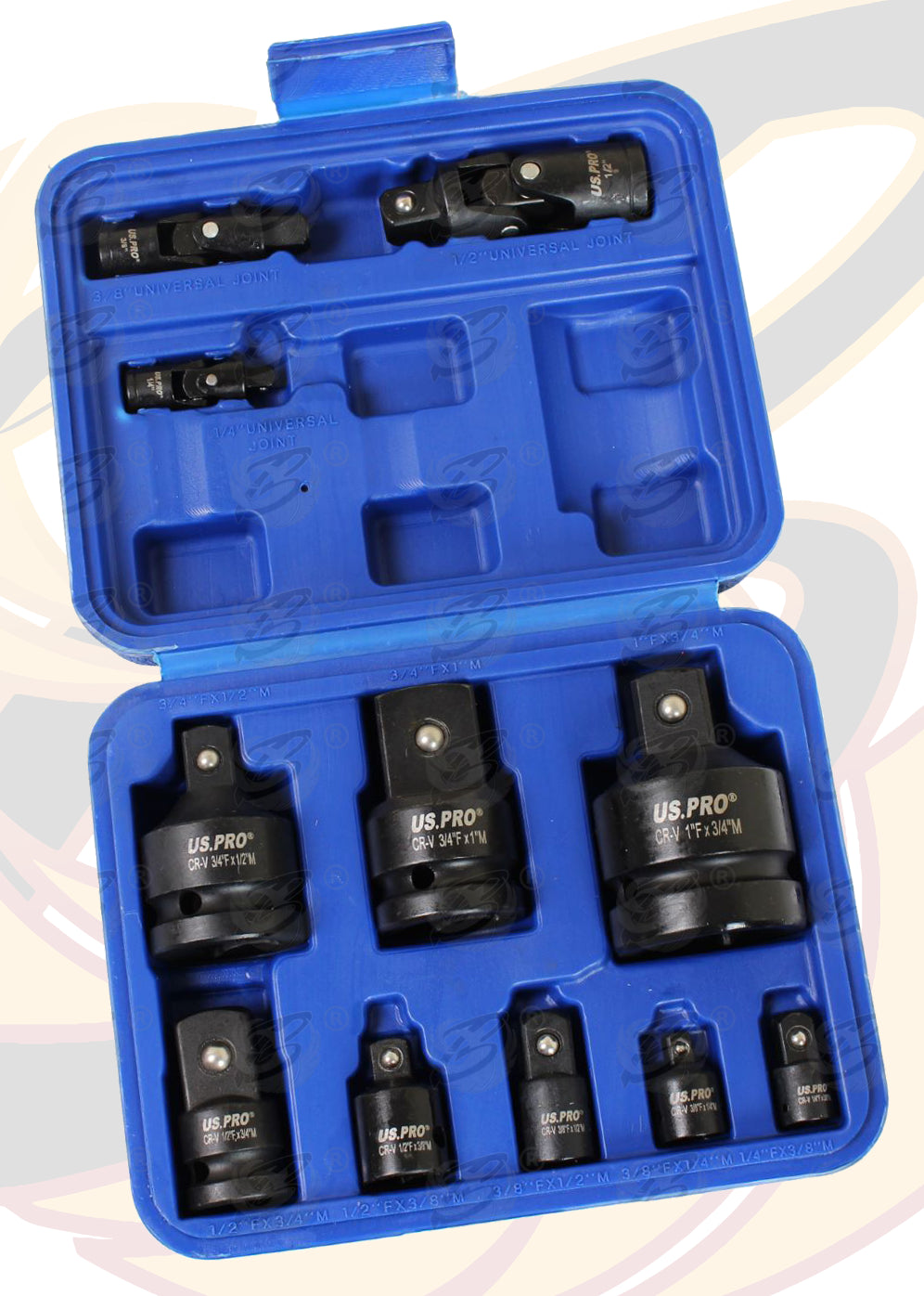 US PRO 11PCS IMPACT SOCKET ADAPTERS & U - JOINTS ( 1/4" - 1" )