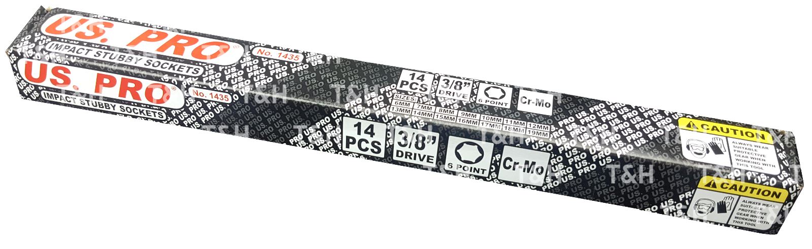 US PRO 14PCS 3/8" DRIVE 6 POINT SHALLOW IMPACT SOCKETS 6MM - 19MM
