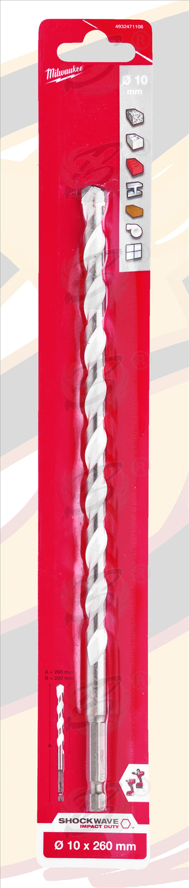 MILWAUKEE 10mm x 260mm MULTI MATERIAL DRILL BIT
