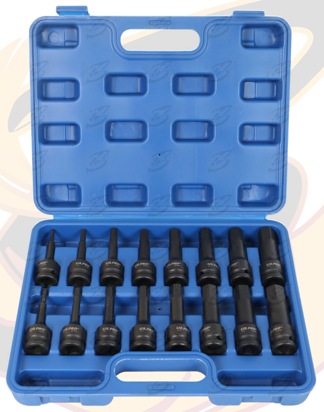 US Pro 16 Piece 1/2" Drive Impact Hex Bit Sockets H4 - H19 ( 3998 )