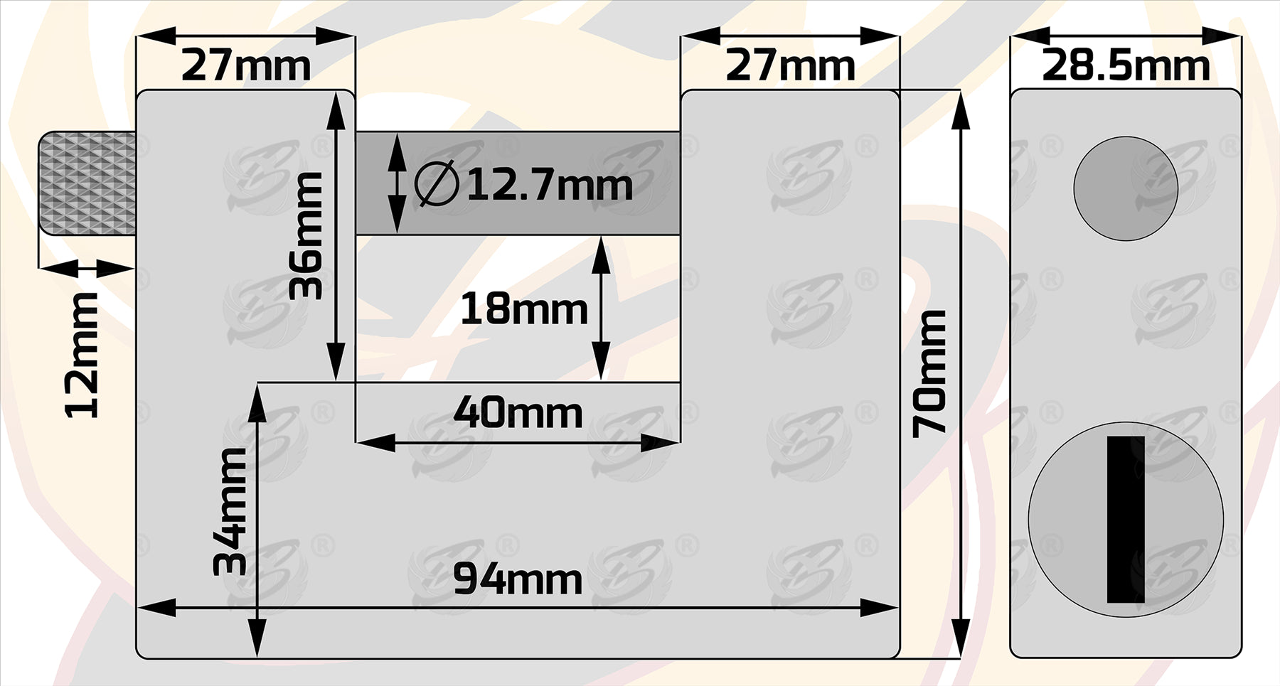 BERLIN 94MM SHUTTER "C" TYPE / CONTAINER PADLOCK ( x 2 )