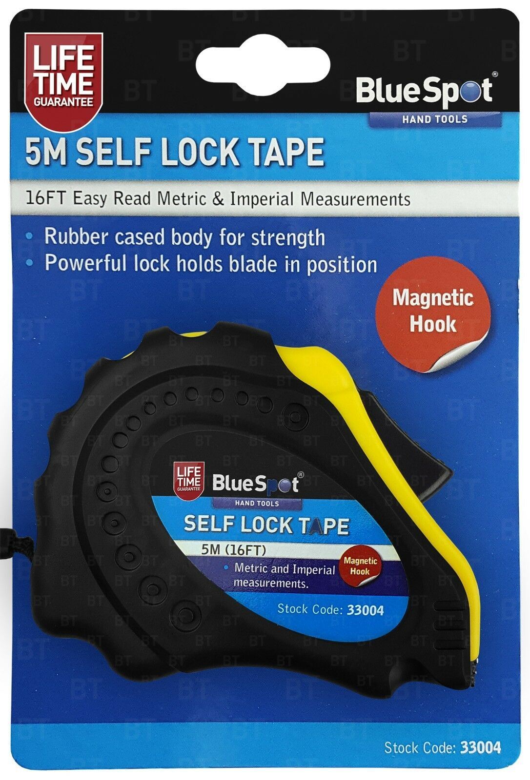 BlueSpot 5M ( 16.5 Foot ) Selfing Locking Tape Measure 33004