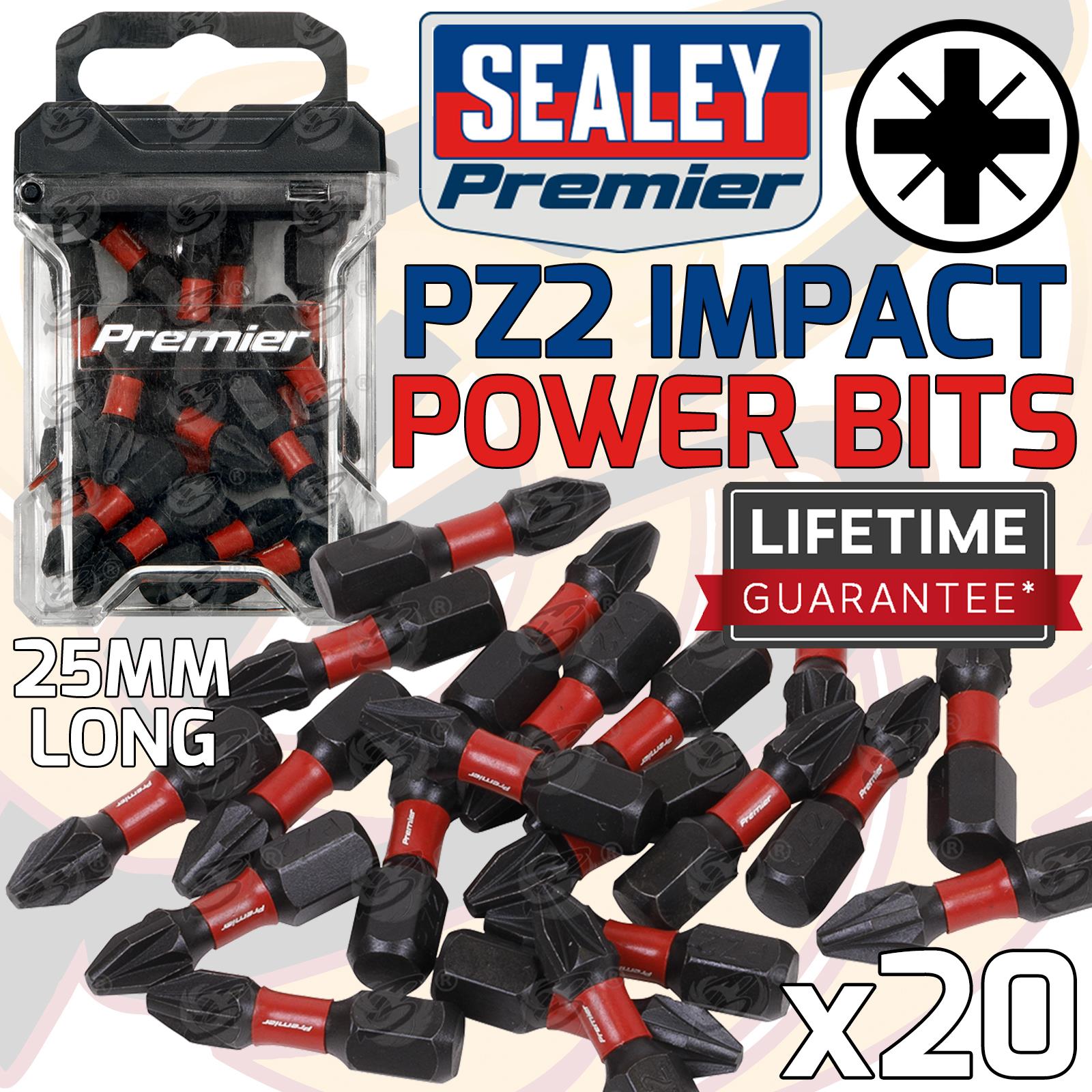 SEALEY 20PCS x PZ2 x 25mm IMPACT DRILL / DRIVER BITS