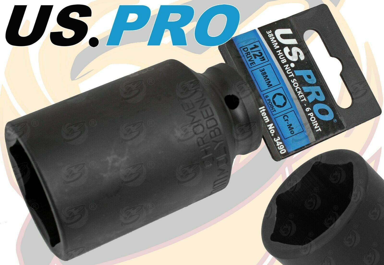 US PRO 38MM 1/2" DRIVE 6 POINT DEEP IMPACT SOCKET ( SINGLE )
