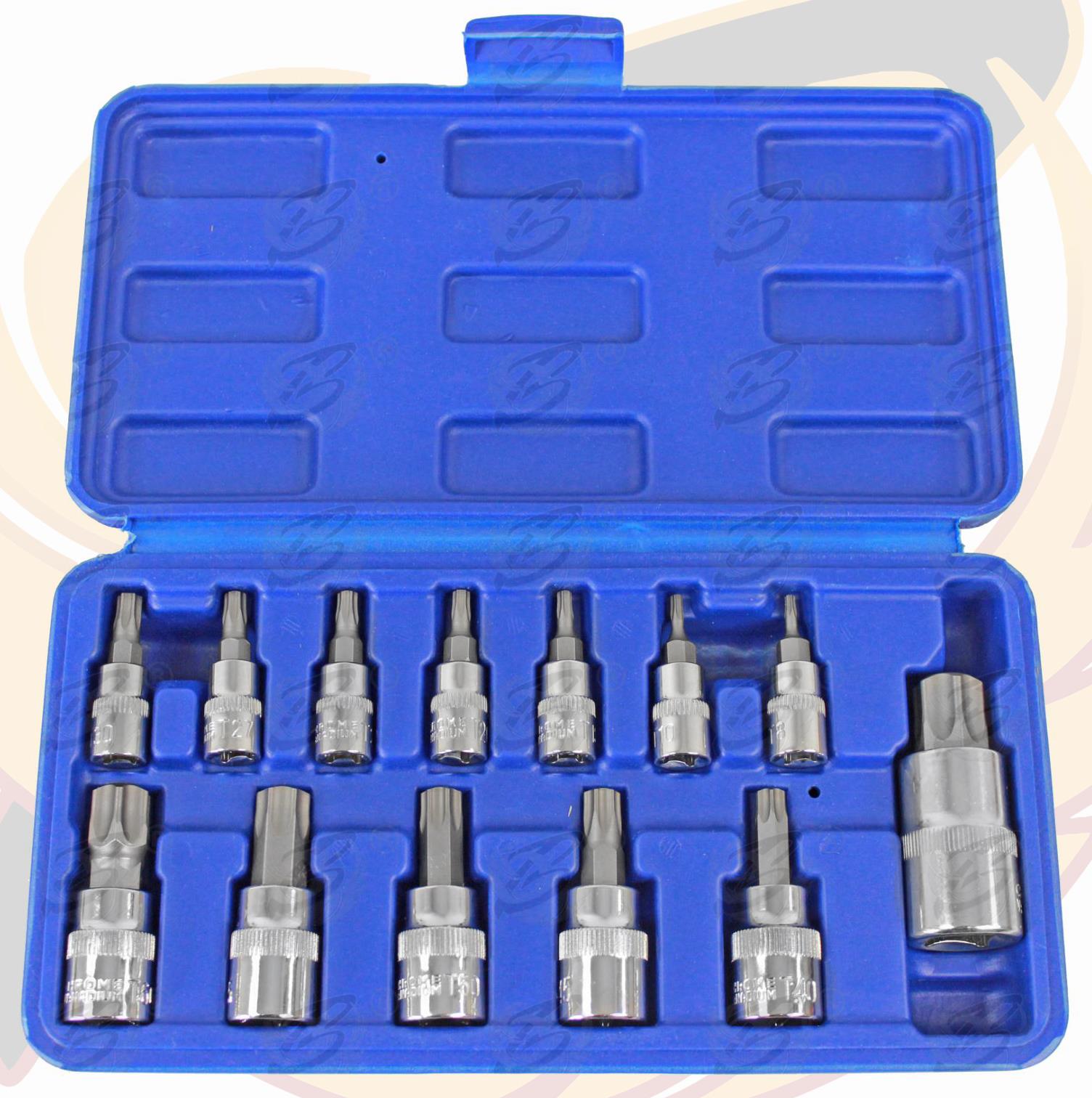 US Pro 13 Piece 1/4" & 3/8" & 1/2" Drive Torx Bit Sockets T8 - T70 ( 2067 )