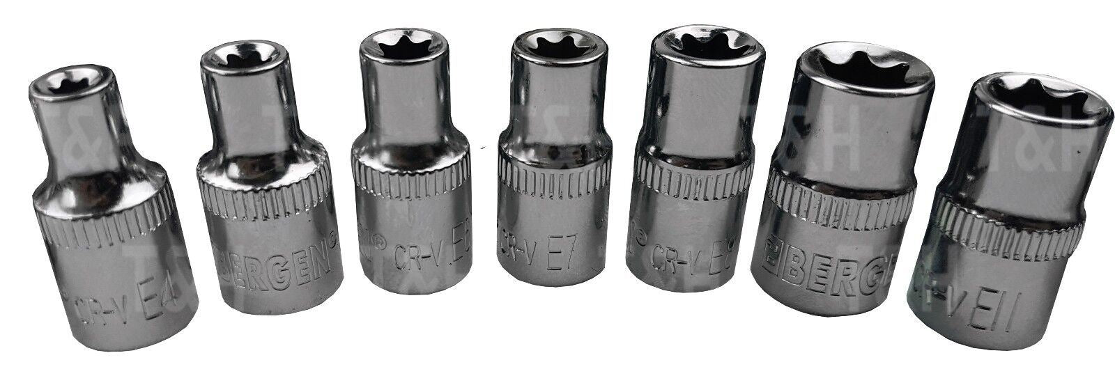 US Pro 28 Piece 1/4" & 3/8" & 1/2" Drive E - Torx Sockets E4 - E24 3254