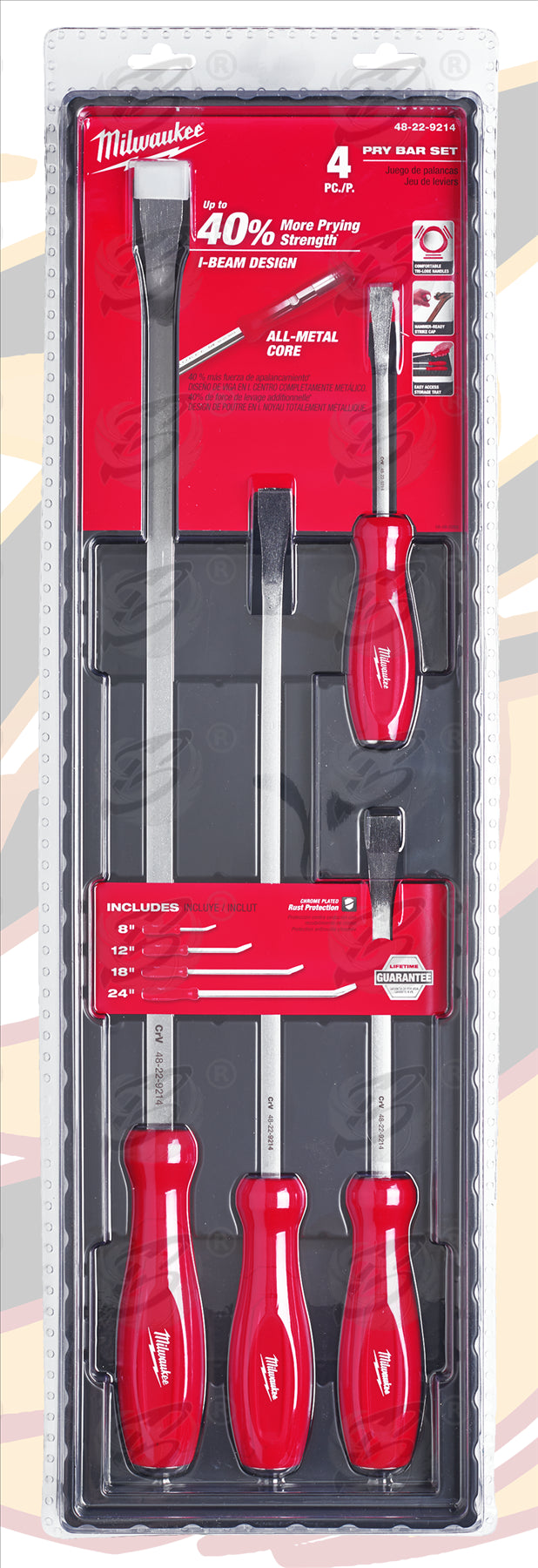 MILWAUKEE 4PCS ALL METAL CORE PRY BAR SET
