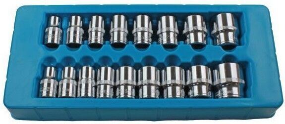 US Pro 17 Piece 1/2" Drive 12 Point Shallow Sockets 10mm - 30mm 1395