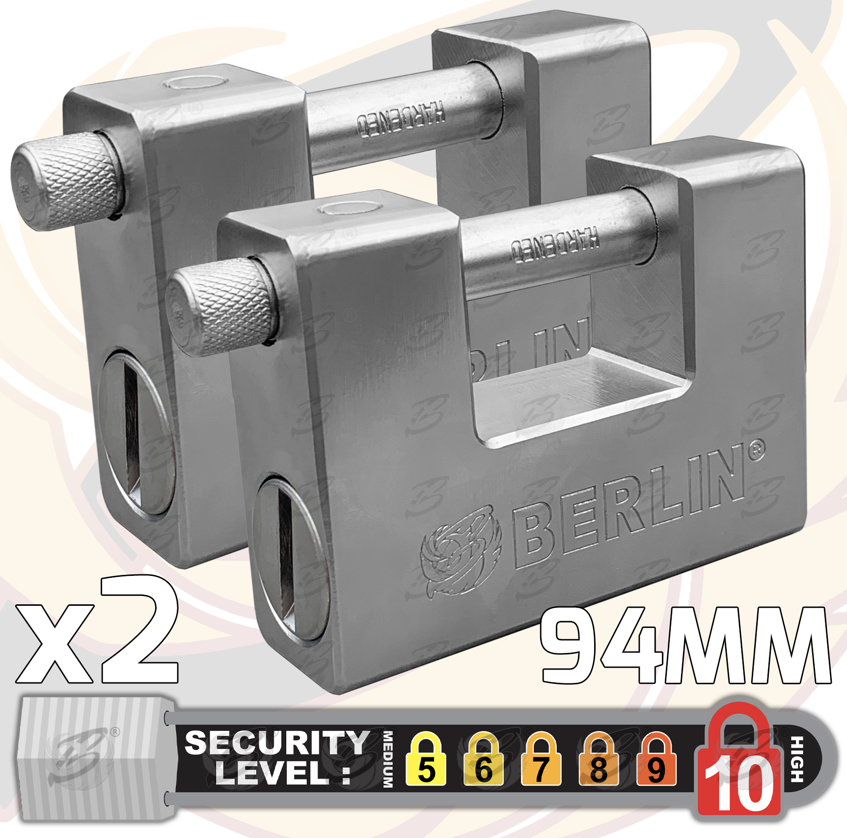Berlin Tools 94mm Shutter "C" Type / Container Padlock ( x 2 ) BER009 ( x 2 )