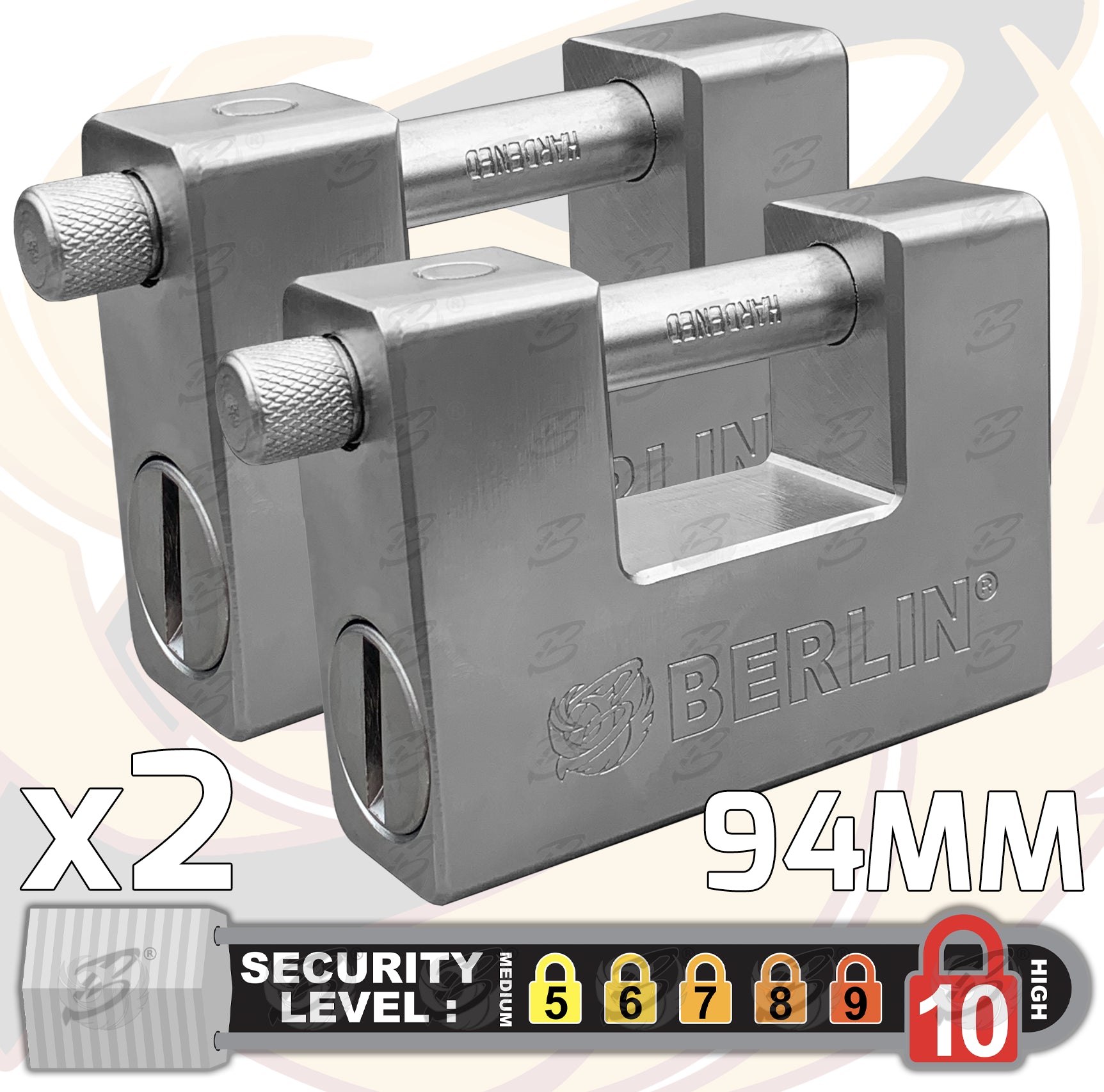BERLIN 94MM SHUTTER "C" TYPE / CONTAINER PADLOCK ( x 2 )
