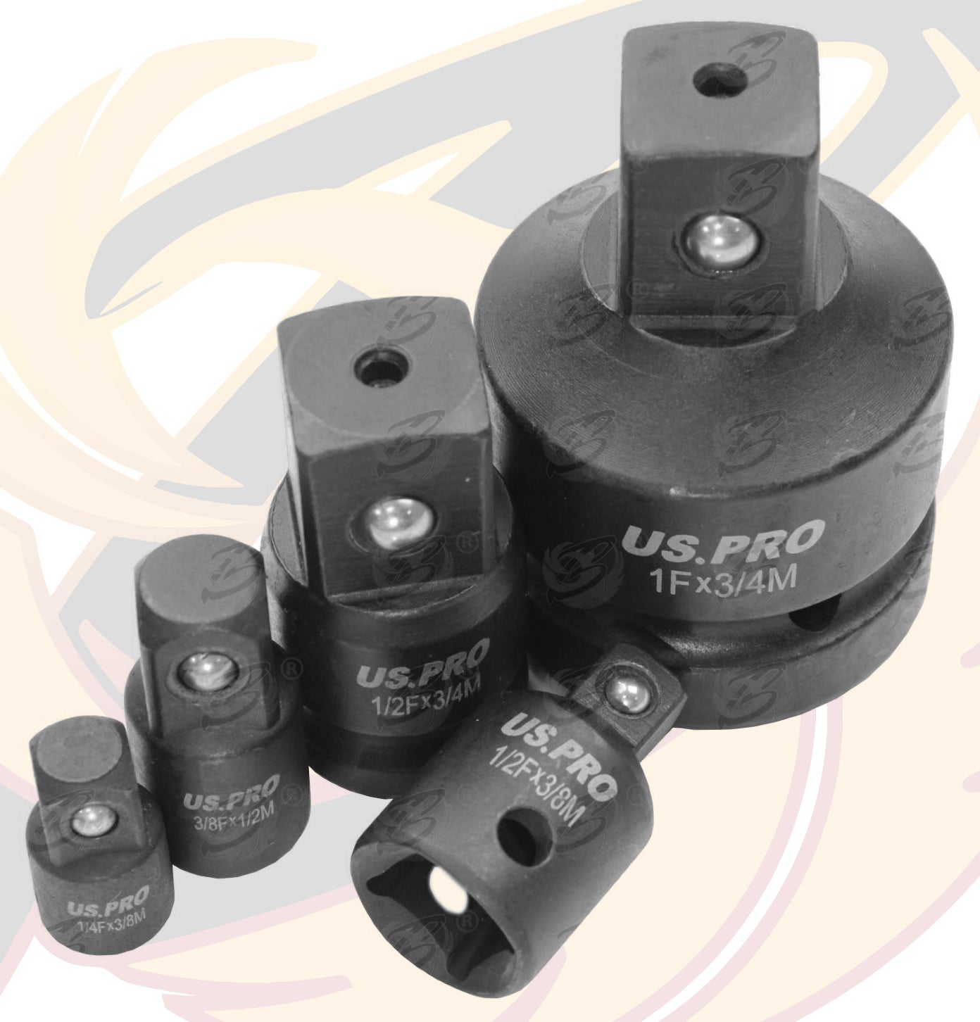 US PRO 8PCS IMPACT SOCKET ADAPTERS ( 1/4" - 1" )