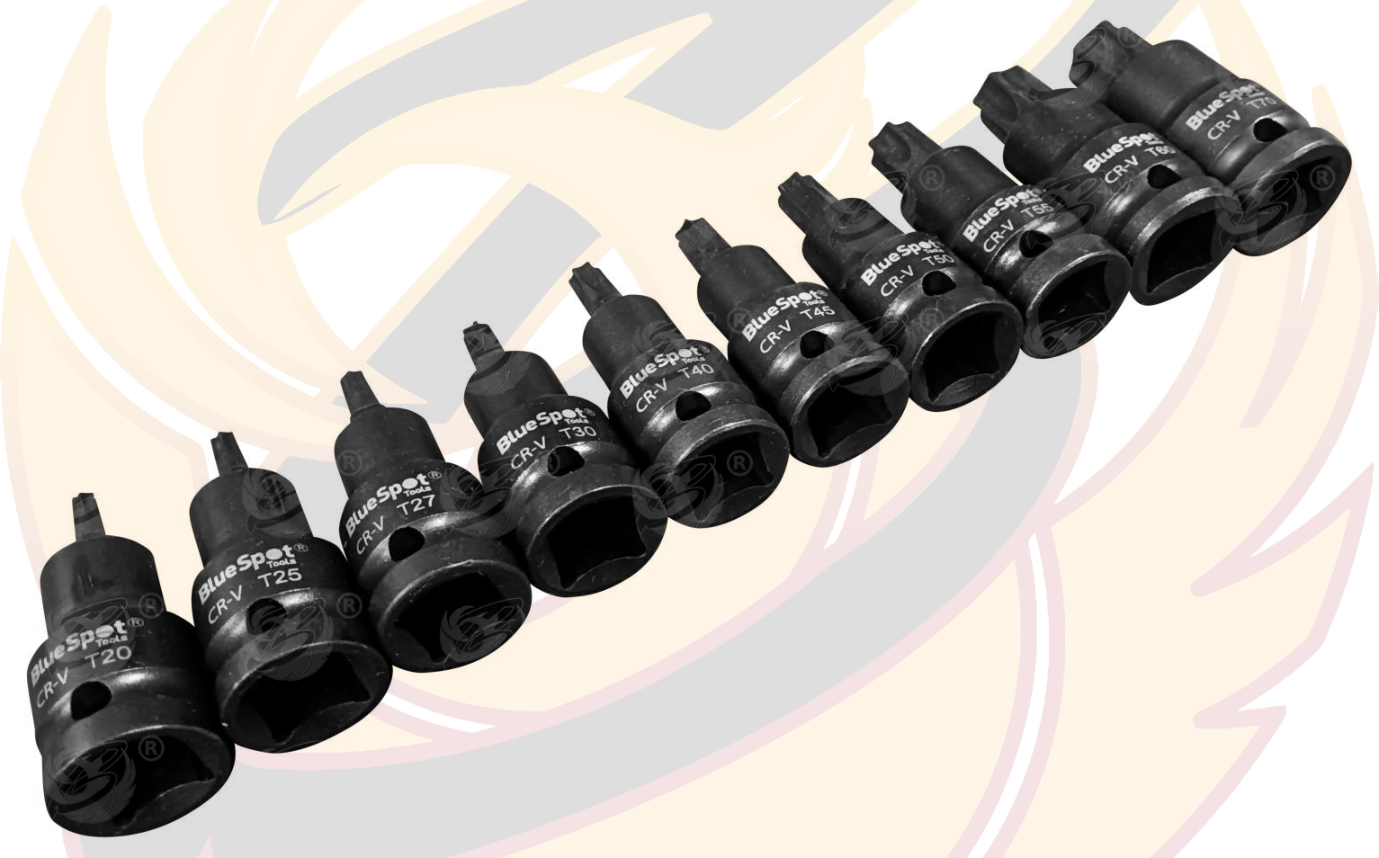 BlueSpot 10 Piece 1/2" Drive Impact Torx Bit Sockets T20 - T70 ( 01567 )