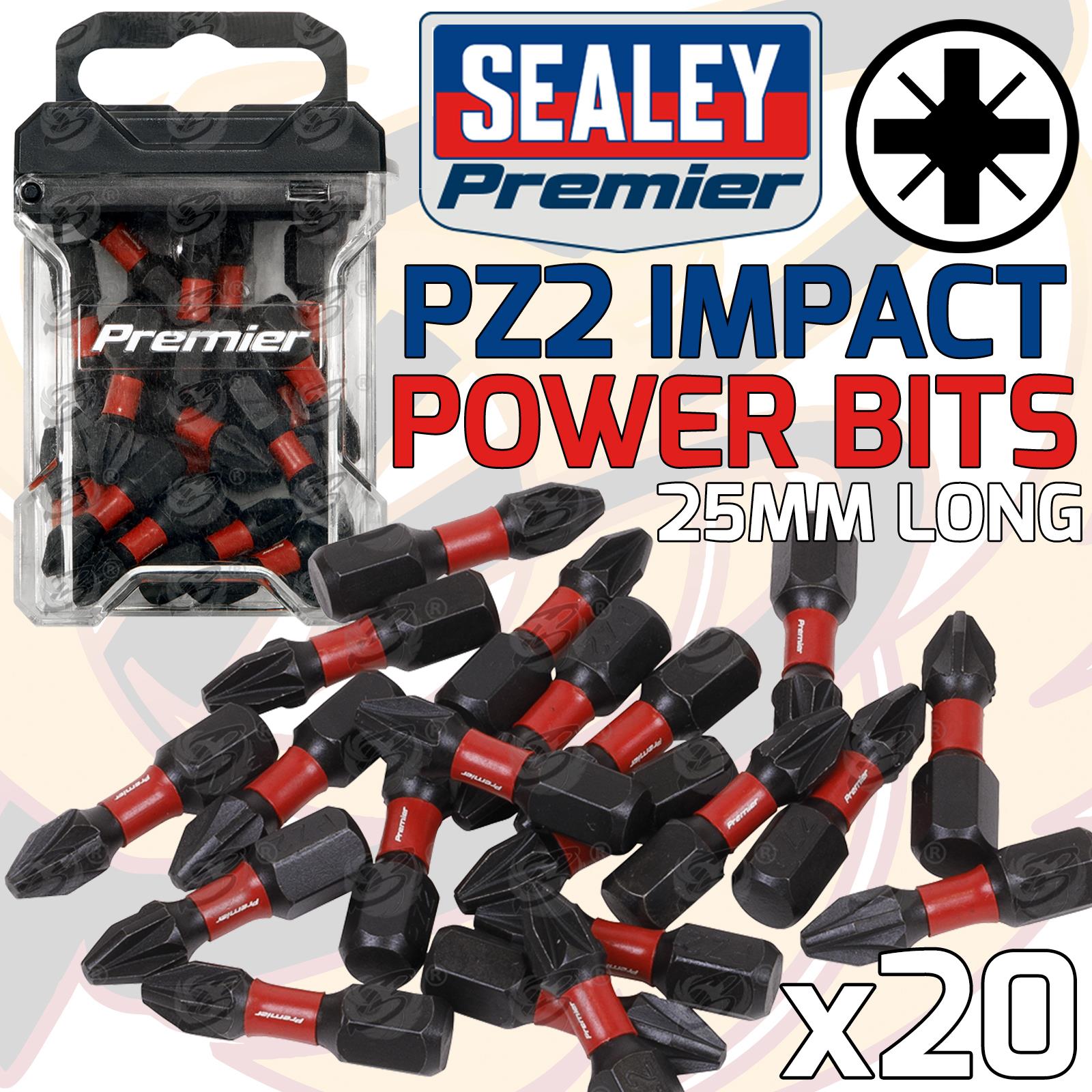 SEALEY 20PCS x PZ2 x 25mm IMPACT DRILL / DRIVER BITS