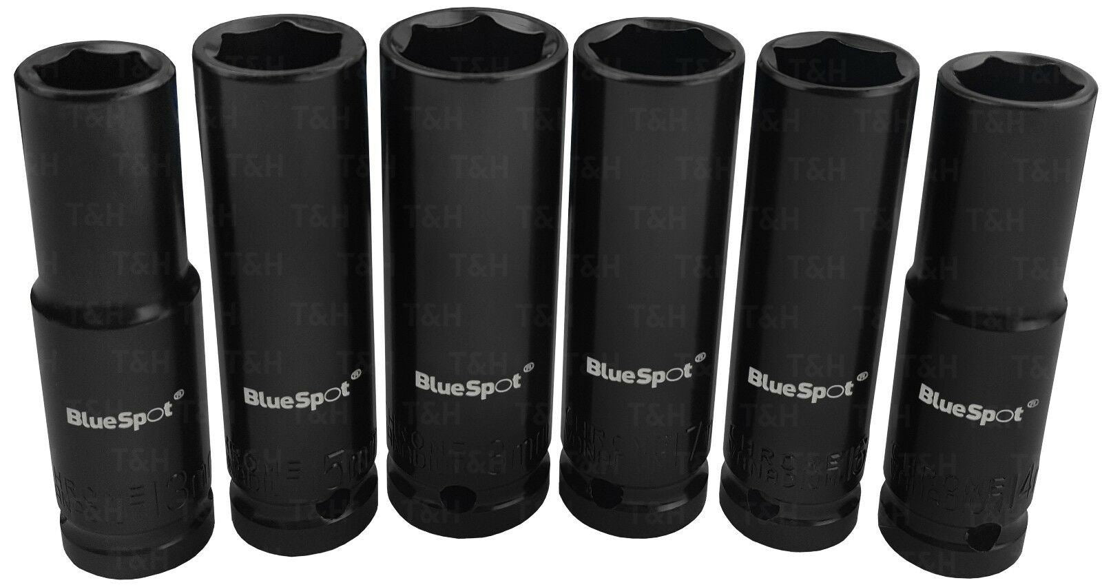BLUESPOT 13PCS 1/2" DRIVE 6 POINT DEEP IMPACT SOCKETS 13MM - 32MM