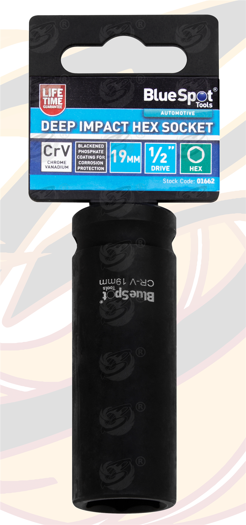 BLUESPOT 3PCS 1/2" DRIVE 6 POINT DEEP IMPACT SOCKETS 17MM - 19MM - 21MM