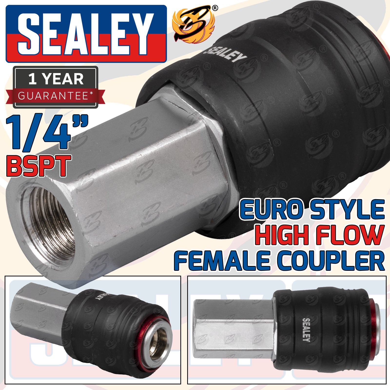 SEALEY HIGH FLOW COUPLING BODY FEMALE 1/4"BSPT