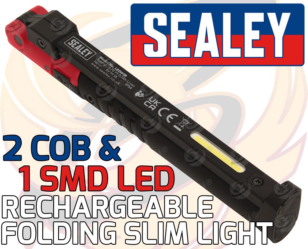 Sealey Rechargeable Smd Led Li - Ion Work Light ( Red ) ( LED01R )