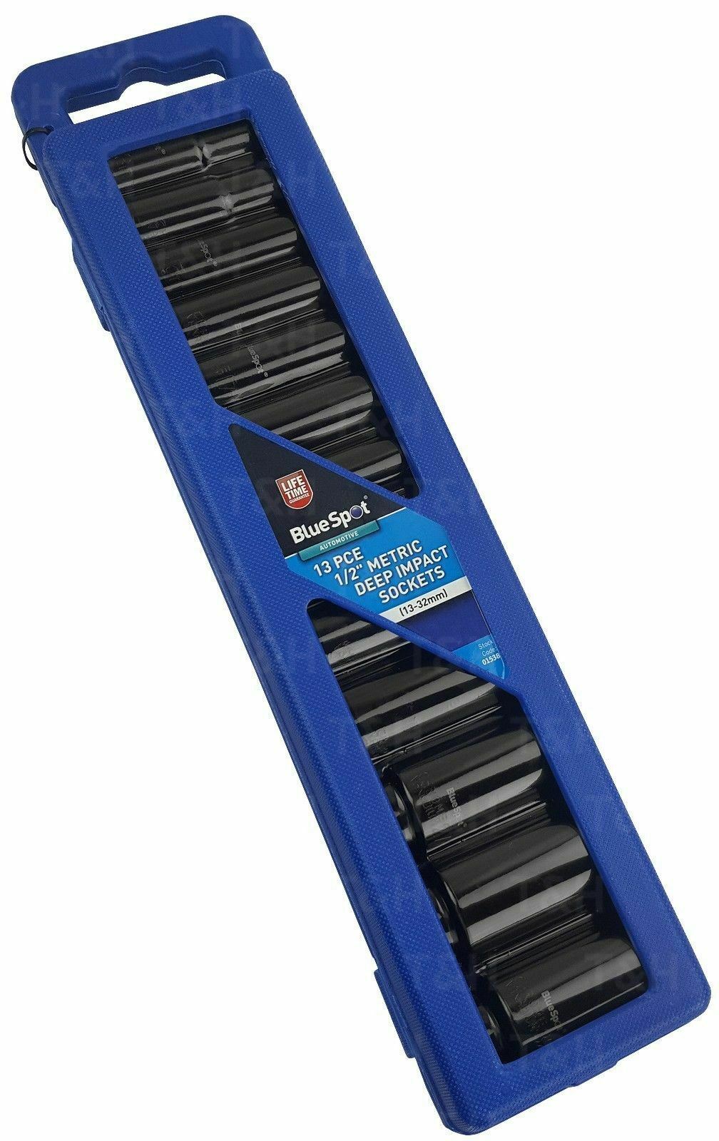 BLUESPOT 1/2" DRIVE 24" LONG BREAKER BAR & 13PCS 6 POINT DEEP IMPACT SOCKETS 13MM - 32MM