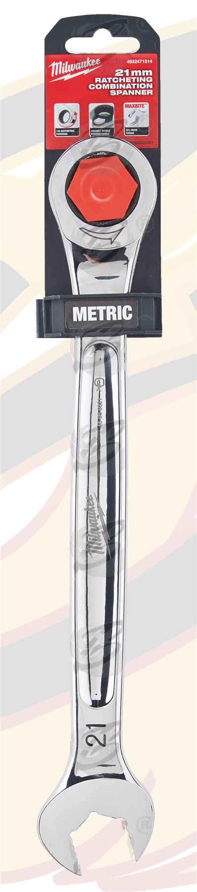 Milwaukee 21mm 144 Teeth Maxbite Ratchet Spanner ( 4932471514 )