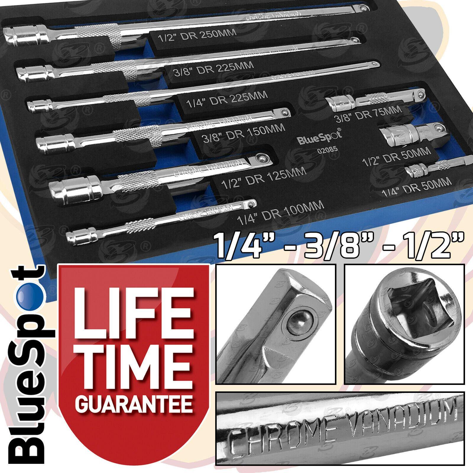 BLUESPOT 45PCS 1/4" & 3/8" & 1/2" DRIVE 100 TOOTH 6 POINT DEEP SOCKET SET 4MM - 22MM