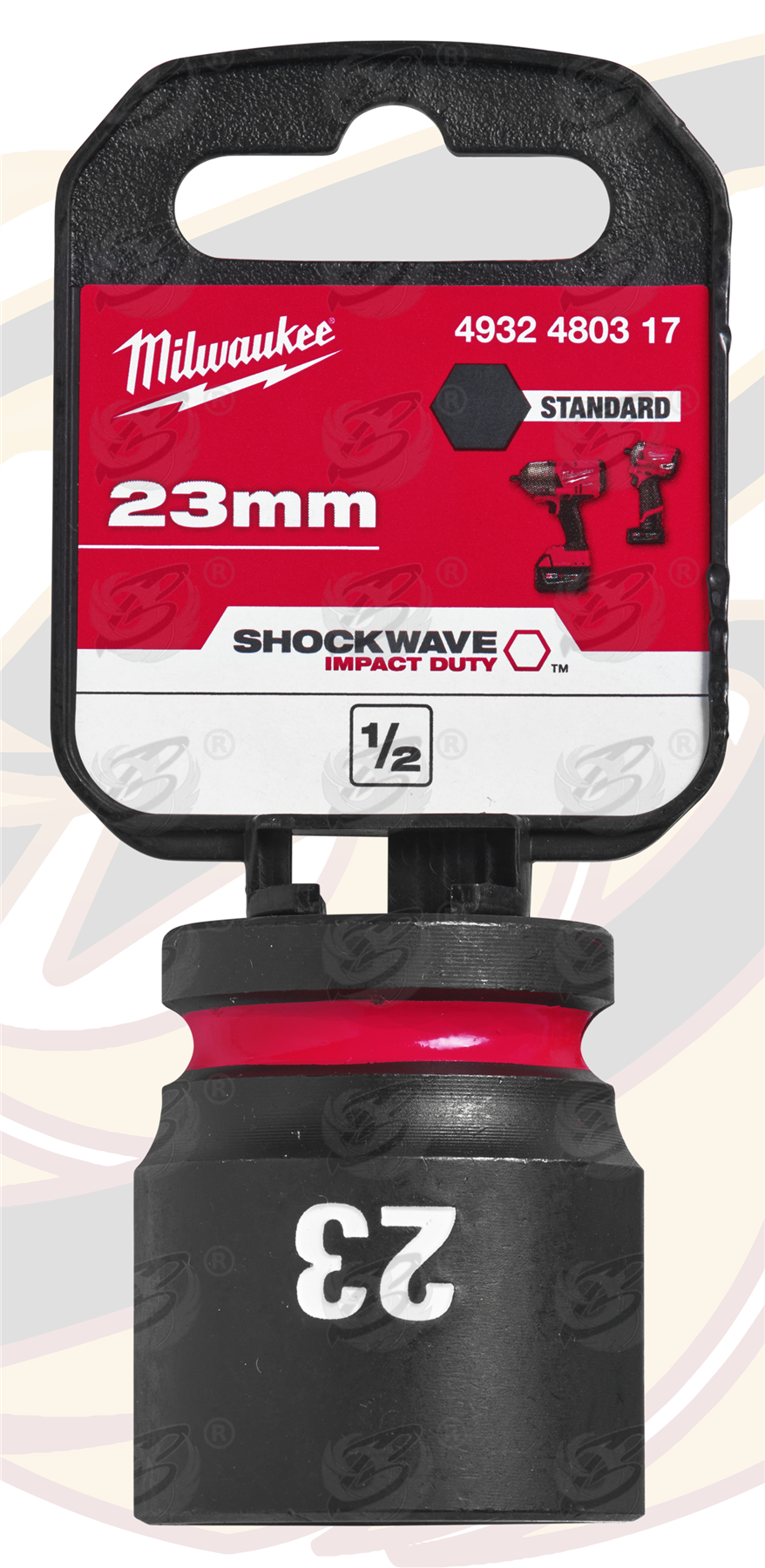 Milwaukee 23mm 1/2" Drive 6 Point Shallow Impact Socket ( Single ) ( 4932480317 )