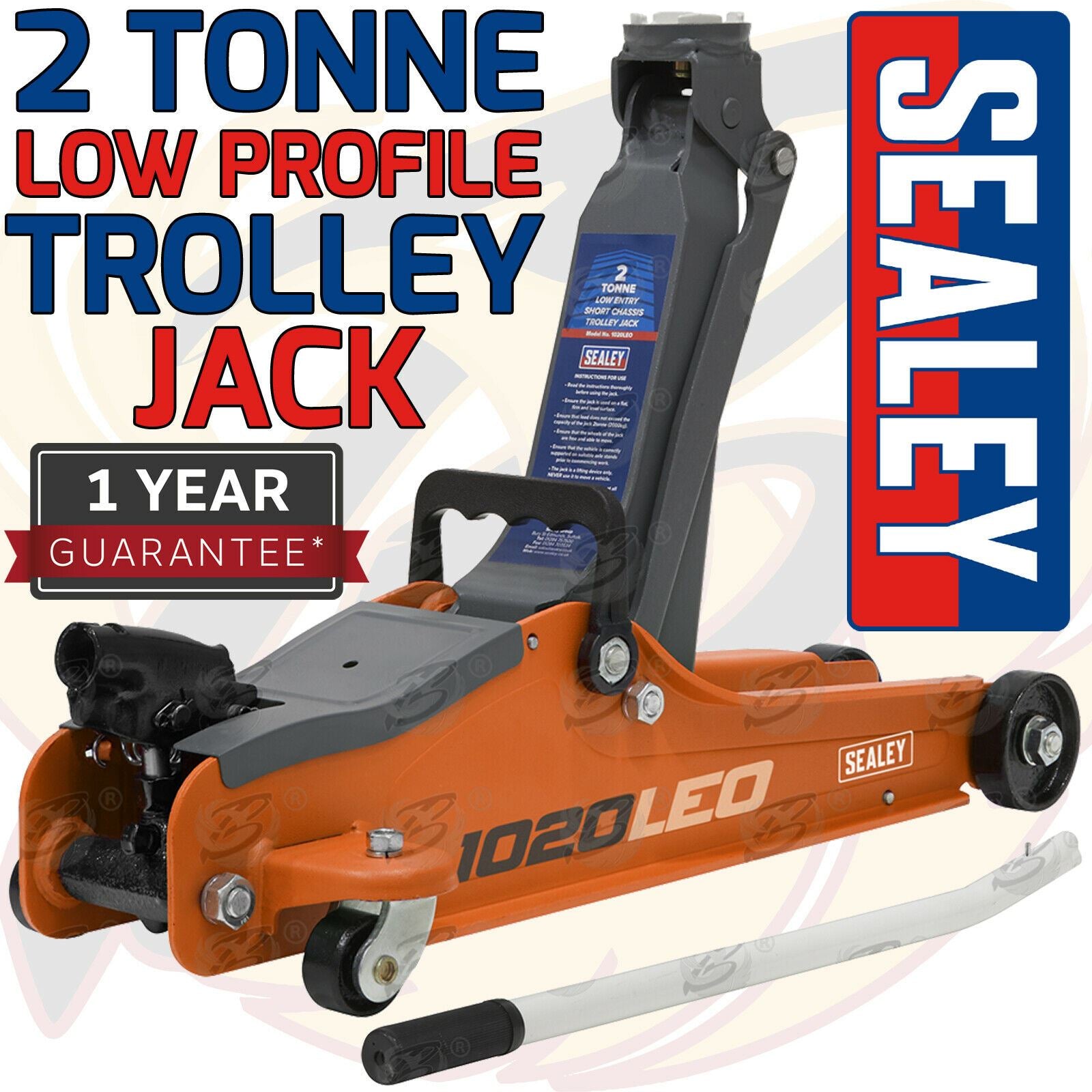 SEALEY 2 TONNE LOW PROFILE TROLLEY JACK ( ORANGE )