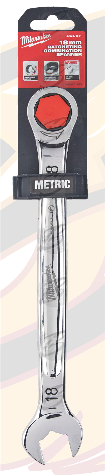 Milwaukee 18mm 144 Teeth Maxbite Ratchet Spanner ( 4932471511 )