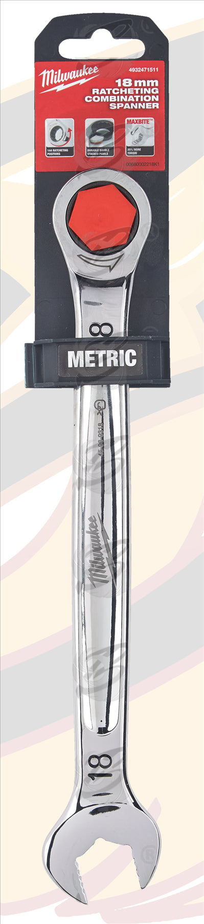 MILWAUKEE 18MM 144 TEETH MAXBITE RATCHET SPANNER