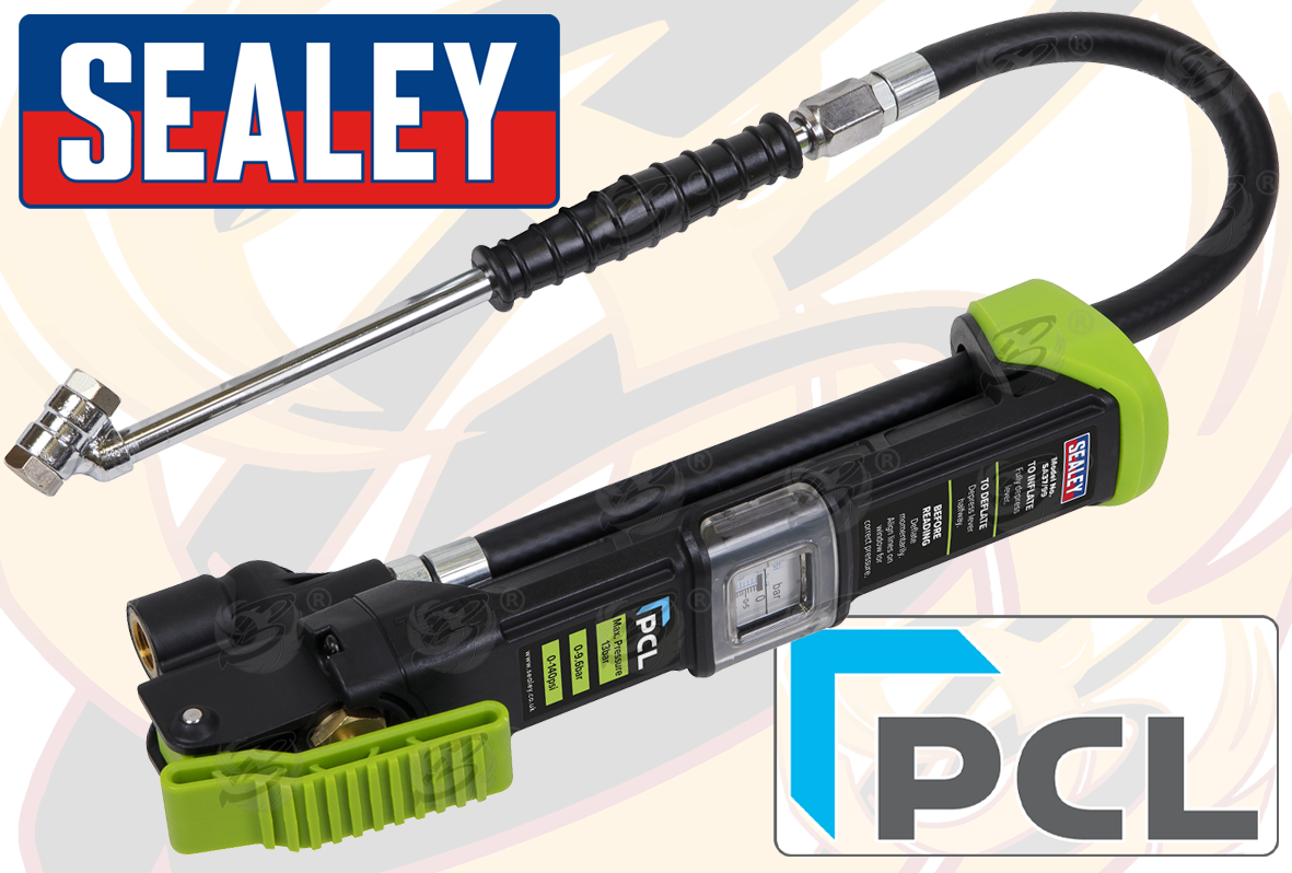 Sealey Piecel Airlite Eco Tyre Inflator With Twin Hold-On Connectors 0 - 140Psi ( SA37/99 )