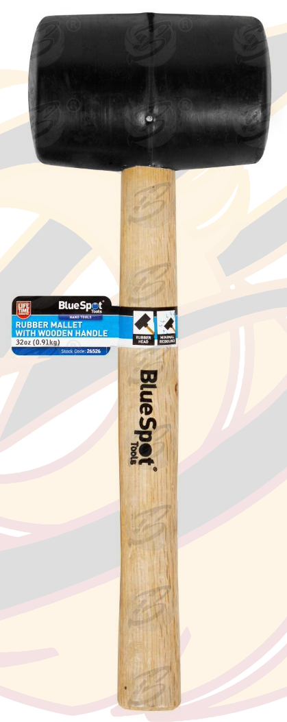 BlueSpot 32Oz Rubber Hammer / Mallet With Wooden Handle ( 26526 )