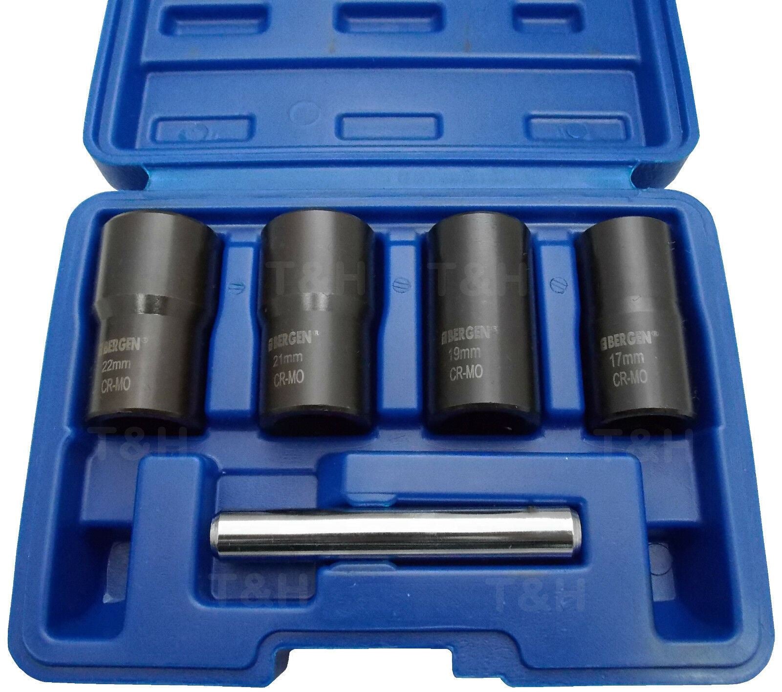 US PRO 5PCS 1/2" DRIVE IMPACT TWIST SOCKETS 17MM - 22MM