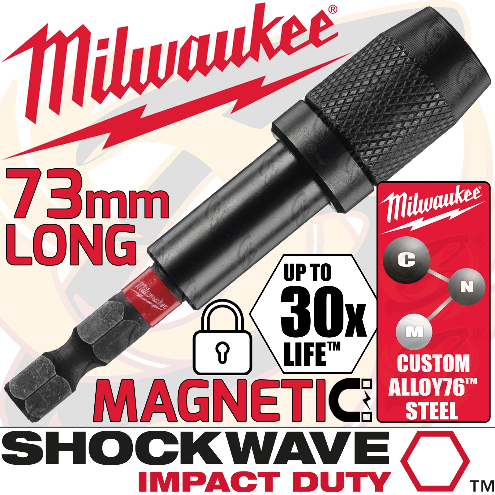 MILWAUKEE 73MM LOCKING BIT HOLDER ( SHOCKWAVE IMPACT DUTY )
