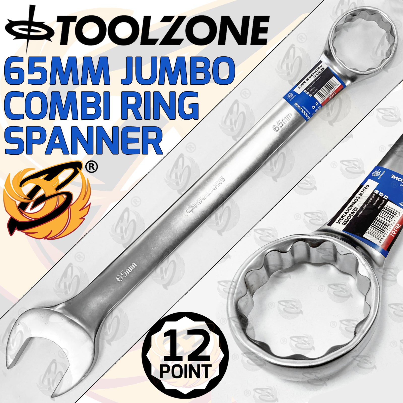 TOOLZONE 65MM JUMBO COMBINATION SPANNER ( SINGLE )