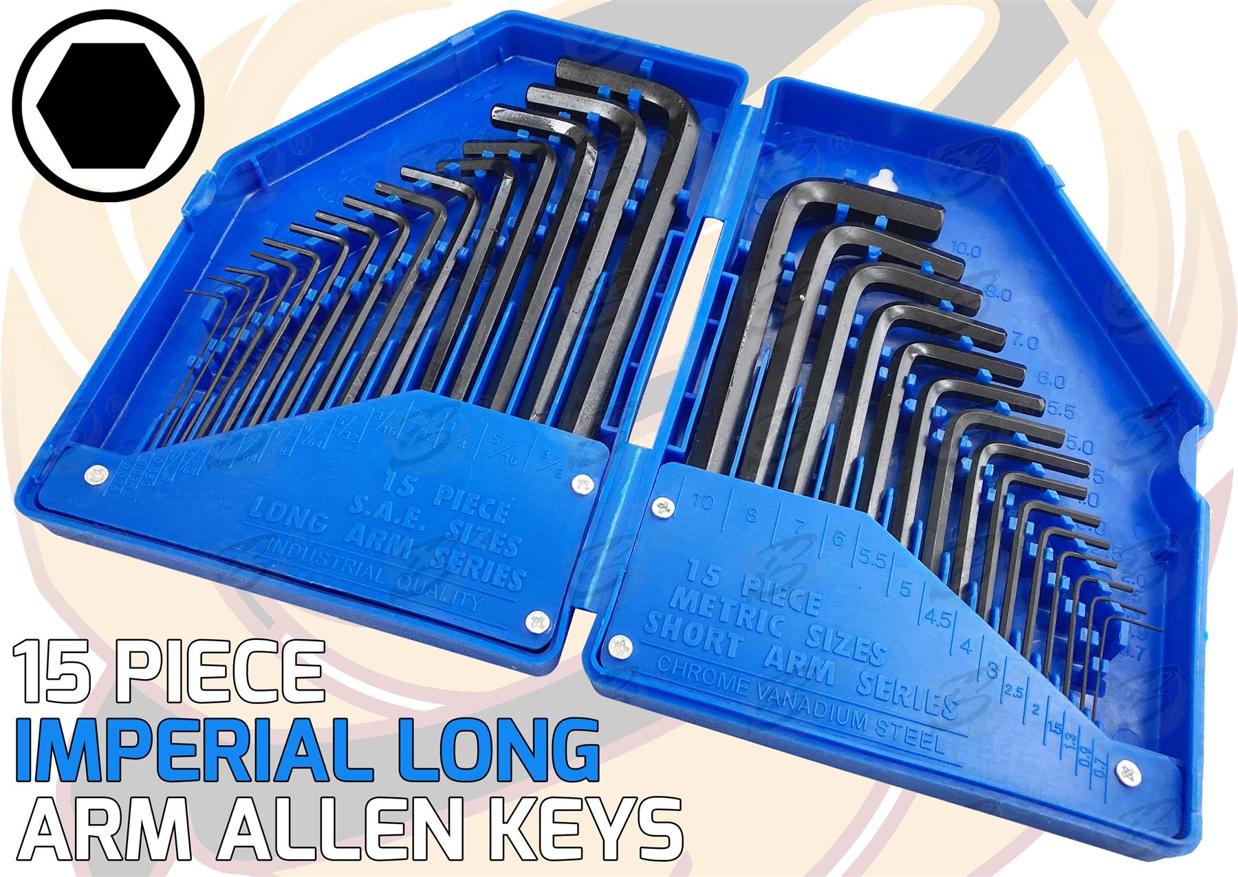 TOOLZONE 30PCS METRIC & IMPERIAL HEX KEYS