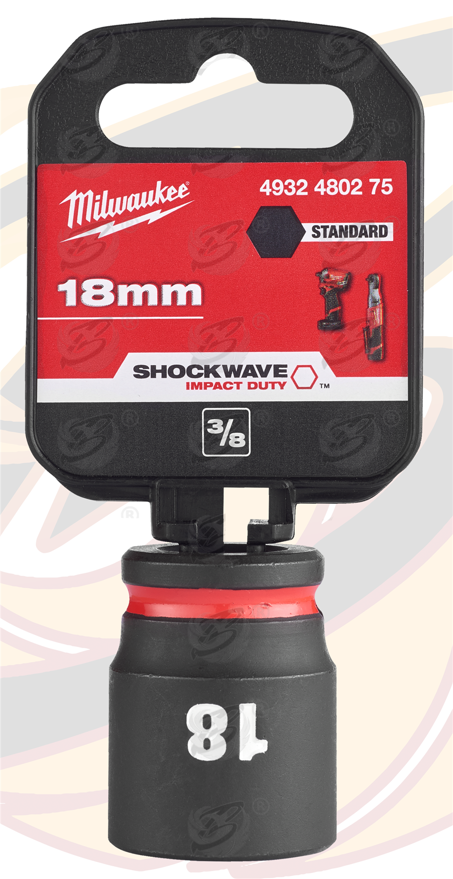 Milwaukee 18mm 3/8" Drive 6 Point Shallow Impact Socket ( Single ) ( 4932480275 )