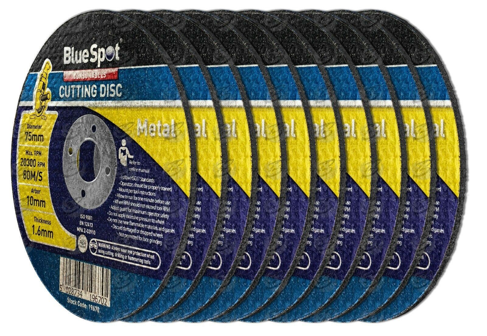BLUESPOT 3" x 1MM METAL CUTTING BLUESPOT 3" x 1MM METAL CUTTING DISC ( x 10 )