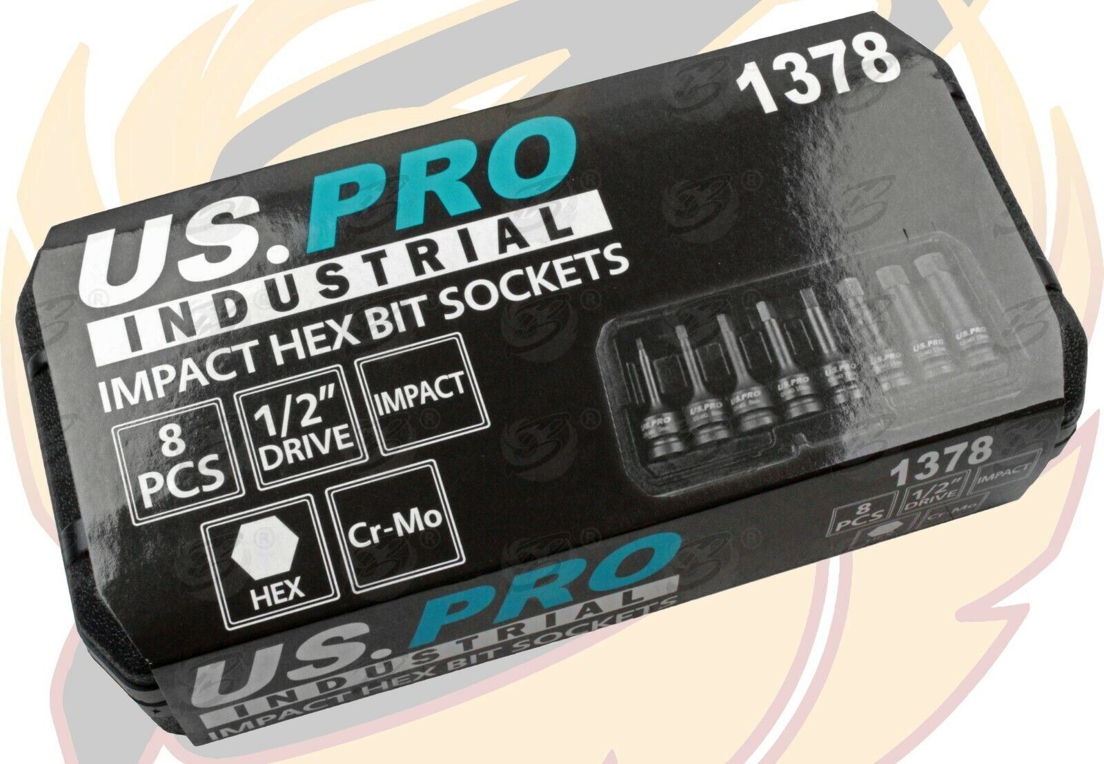 US PRO INDUSTRIAL 8PCS 1/2" DRIVE IMPACT HEX BIT SOCKETS H5 - H19