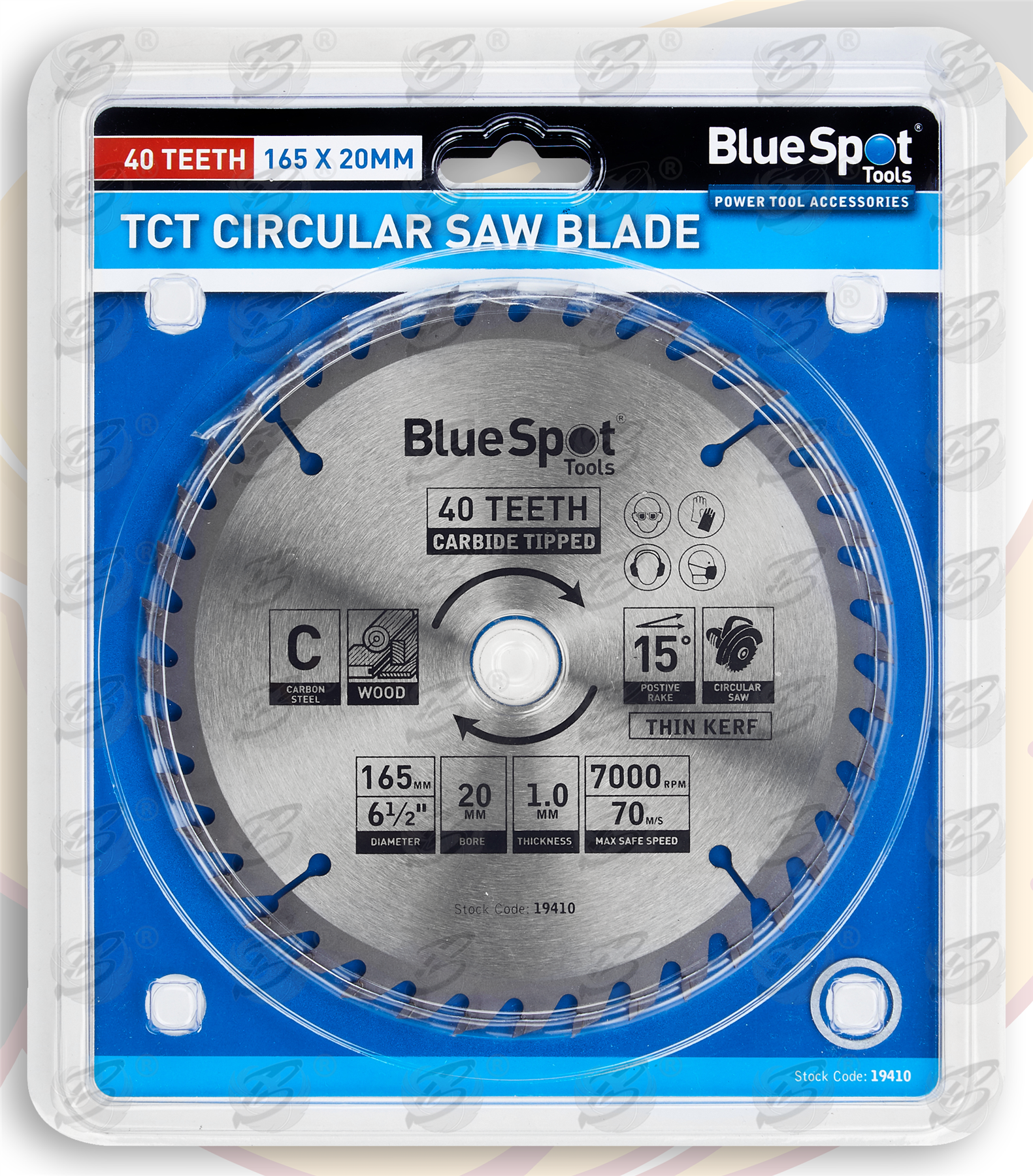 BlueSpot Circular Saw Blade 165mm x 20mm x 40T ( Tct Blades ) 19410